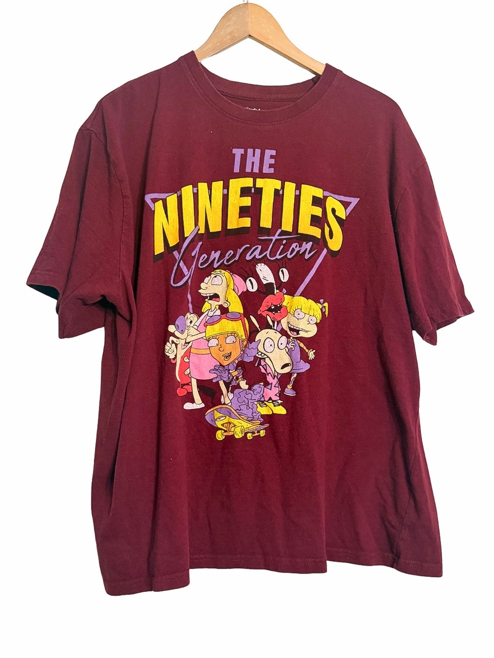 'The Nineties Generation' Nickelodeon T‑Shirt in Maroon